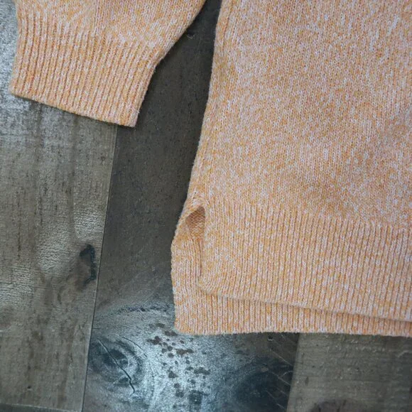 Ann Taylor Womans Small Cantaloupe Fizz Orange Marled Knit 3/4 Sleeve Sweater - Picture 3 of 5